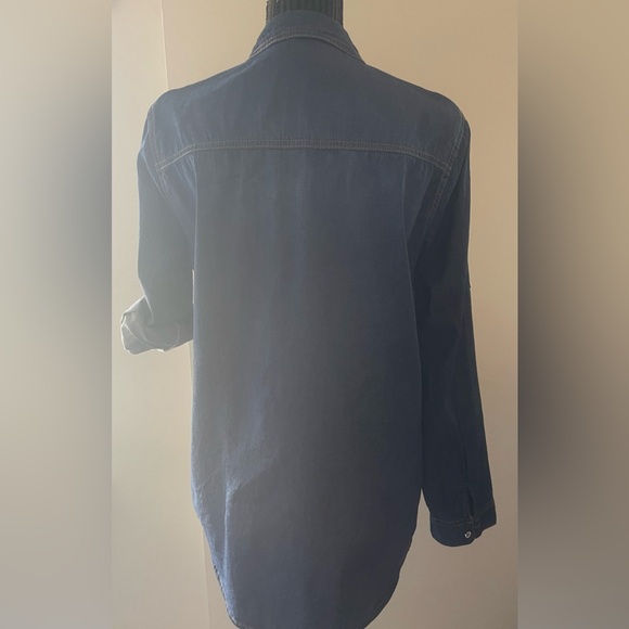 Vintage EVIDENCE Dark Denim Blue Bling Shirt Size XL - Picture 5 of 12